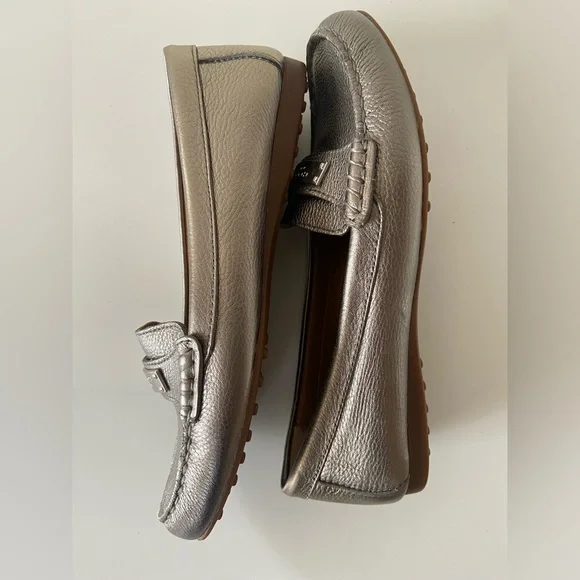 Womens Fredrica G3122 Silver Pebbled Leather Slip On Loafer - Picture 3 of 7